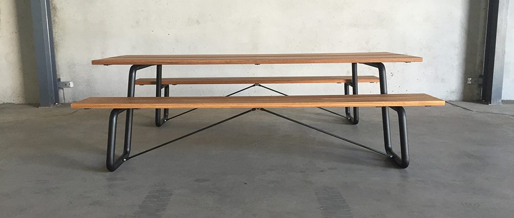 Custom outside table for residential client, Boomerang Beach